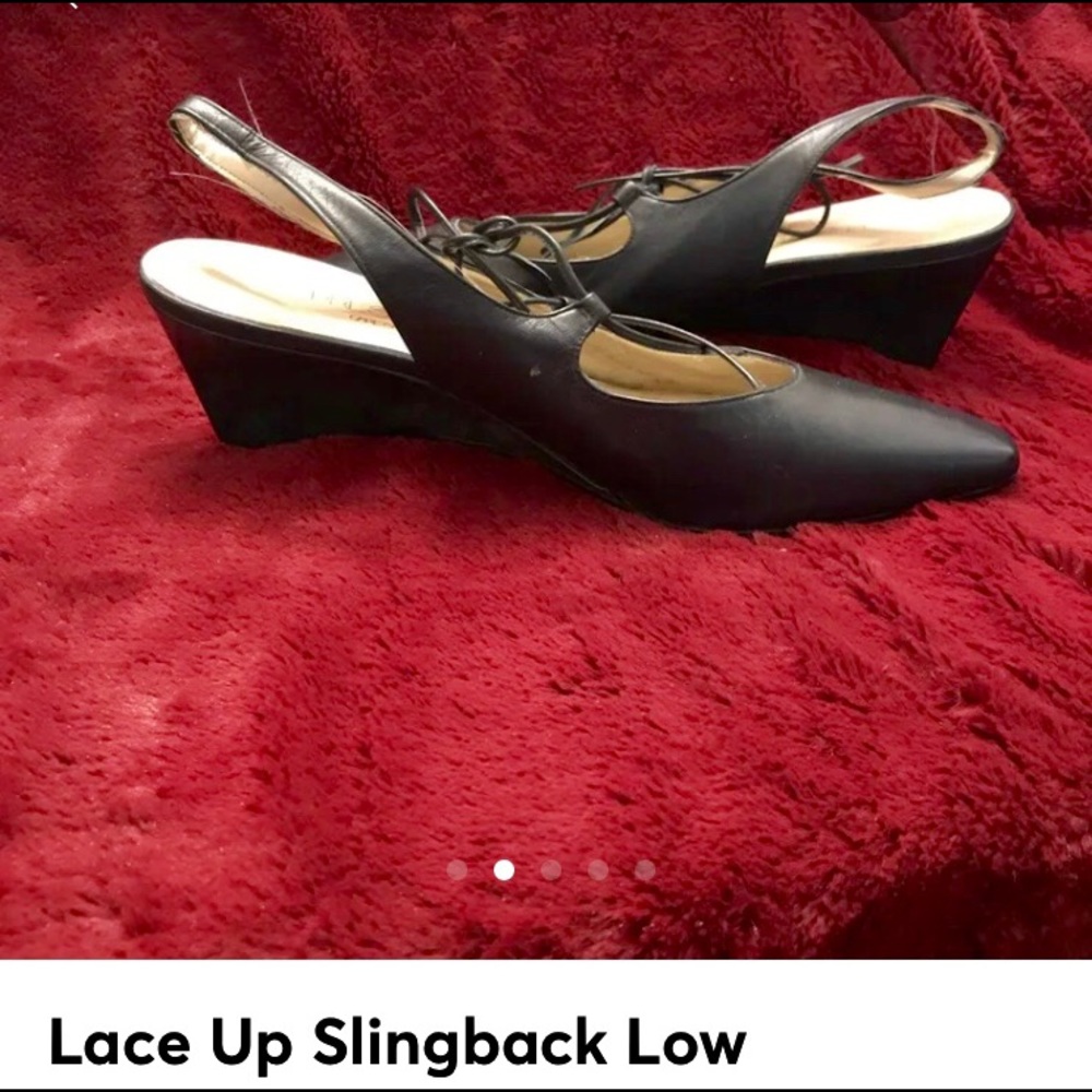 Sling Back Dark Navy Wedge - size 9AA